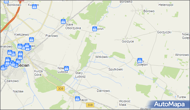 mapa Witkówki, Witkówki na mapie Targeo