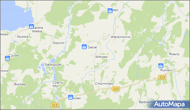 mapa Witkowo gmina Smołdzino, Witkowo gmina Smołdzino na mapie Targeo