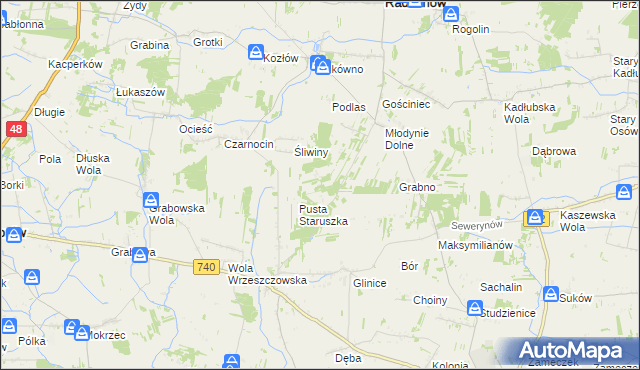 mapa Witoldów gmina Przytyk, Witoldów gmina Przytyk na mapie Targeo