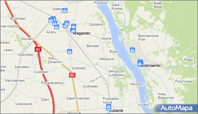 mapa Włoszyca, Włoszyca na mapie Targeo