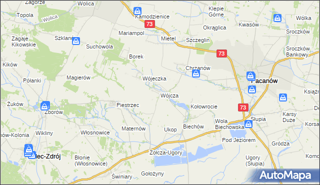 mapa Wójcza, Wójcza na mapie Targeo
