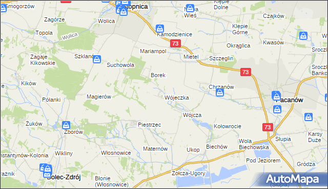 mapa Wójeczka, Wójeczka na mapie Targeo