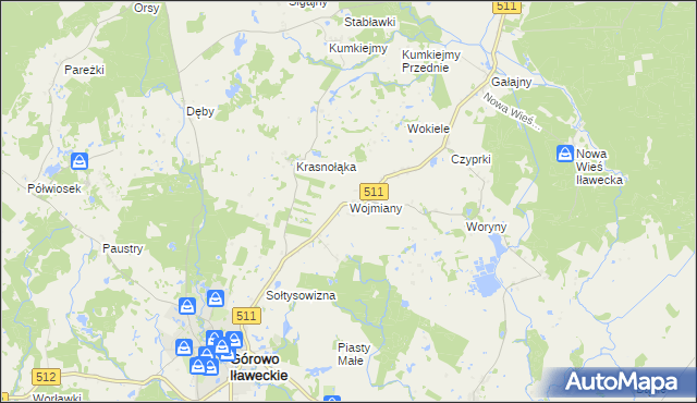 mapa Wojmiany, Wojmiany na mapie Targeo