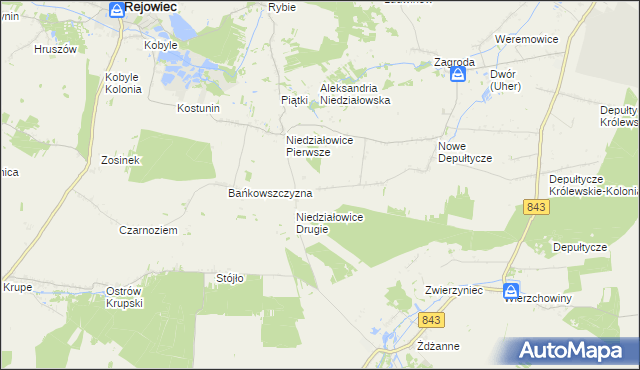 mapa Wojniaki, Wojniaki na mapie Targeo