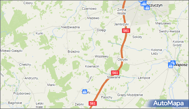 mapa Wojsławy, Wojsławy na mapie Targeo