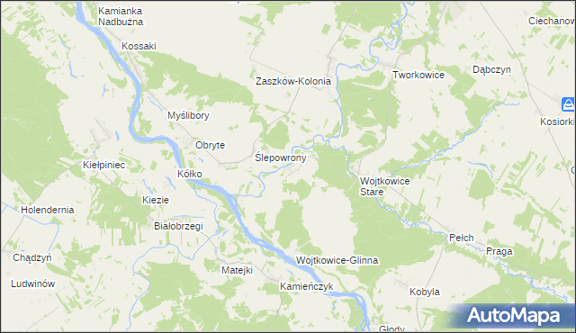 mapa Wojtkowice-Dady, Wojtkowice-Dady na mapie Targeo