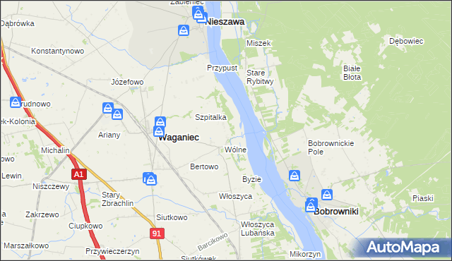mapa Wójtówka gmina Waganiec, Wójtówka gmina Waganiec na mapie Targeo