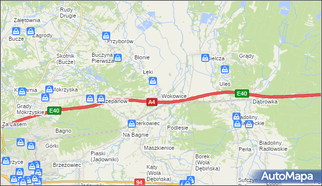 mapa Wokowice, Wokowice na mapie Targeo