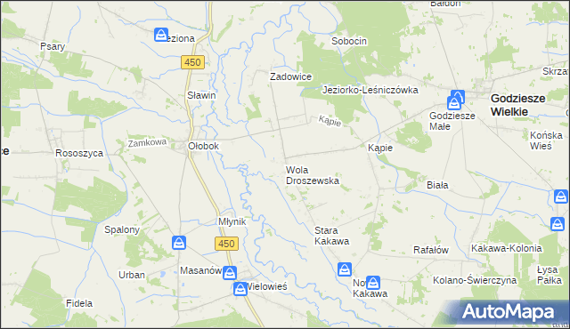 mapa Wola Droszewska, Wola Droszewska na mapie Targeo