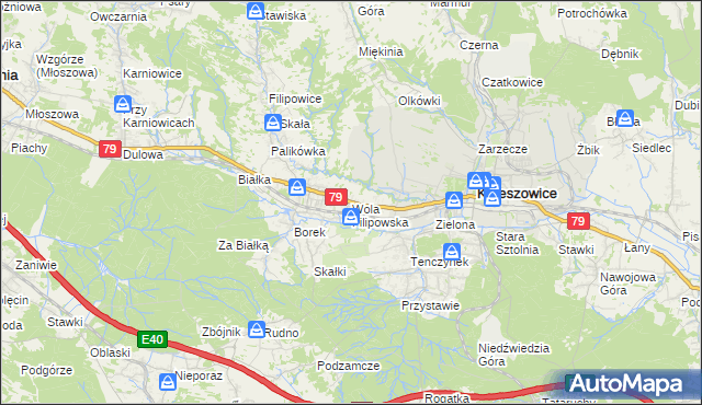 mapa Wola Filipowska, Wola Filipowska na mapie Targeo