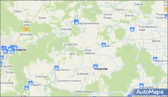 mapa Wola Gałecka, Wola Gałecka na mapie Targeo