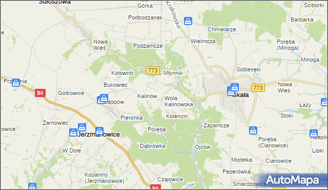 mapa Wola Kalinowska, Wola Kalinowska na mapie Targeo