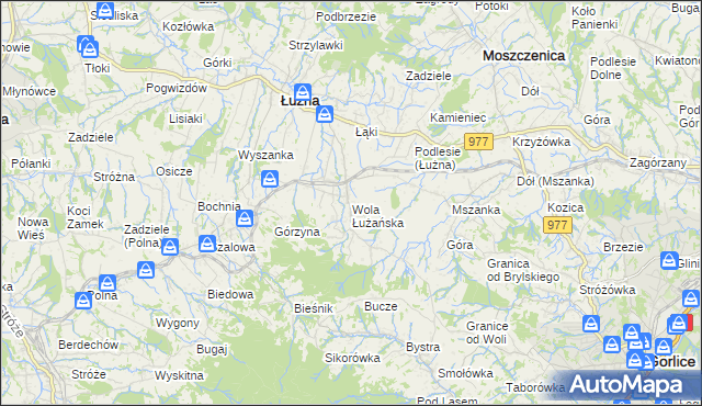 mapa Wola Łużańska, Wola Łużańska na mapie Targeo
