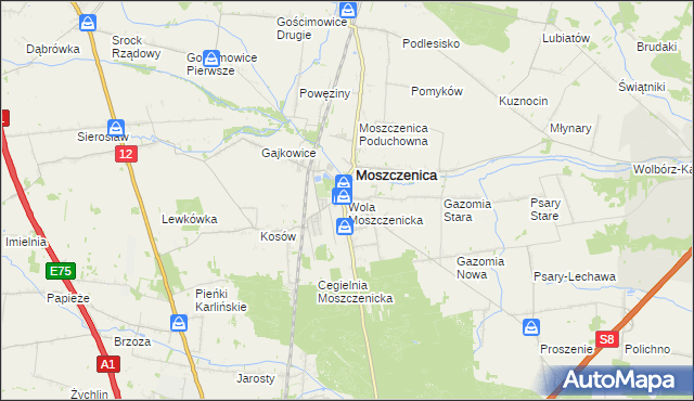 mapa Wola Moszczenicka, Wola Moszczenicka na mapie Targeo