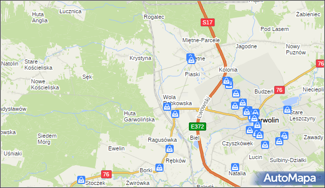 mapa Wola Rębkowska, Wola Rębkowska na mapie Targeo
