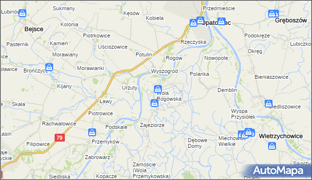 mapa Wola Rogowska, Wola Rogowska na mapie Targeo