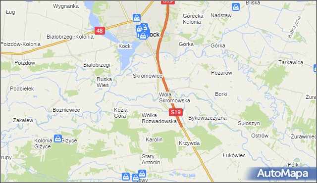 mapa Wola Skromowska, Wola Skromowska na mapie Targeo