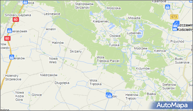 mapa Wola Trębska-Parcel, Wola Trębska-Parcel na mapie Targeo