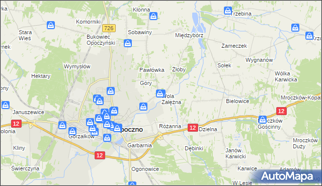 mapa Wola Załężna, Wola Załężna na mapie Targeo