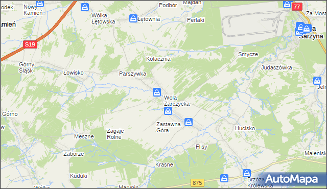 mapa Wola Zarczycka, Wola Zarczycka na mapie Targeo