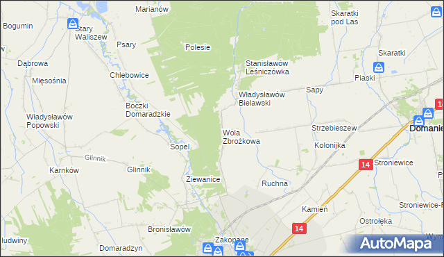 mapa Wola Zbrożkowa, Wola Zbrożkowa na mapie Targeo
