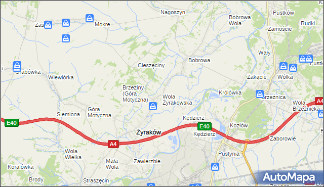 mapa Wola Żyrakowska, Wola Żyrakowska na mapie Targeo