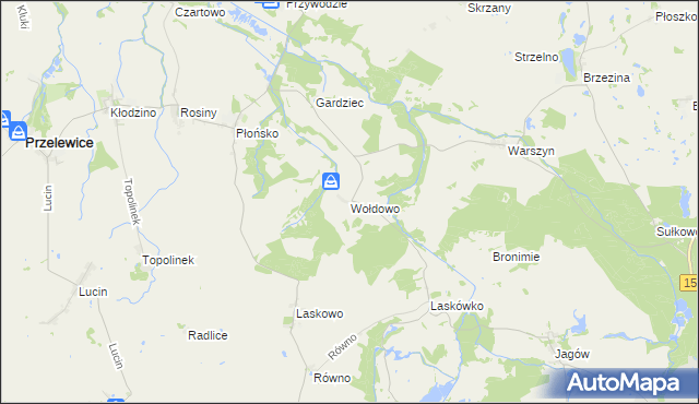 mapa Wołdowo, Wołdowo na mapie Targeo