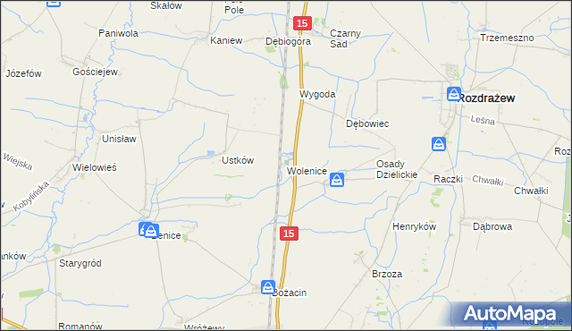 mapa Wolenice, Wolenice na mapie Targeo