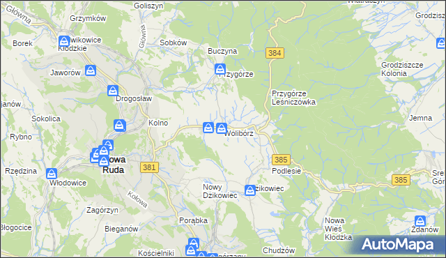 mapa Wolibórz, Wolibórz na mapie Targeo