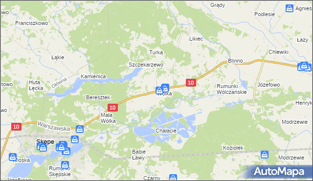 mapa Wólka gmina Skępe, Wólka gmina Skępe na mapie Targeo