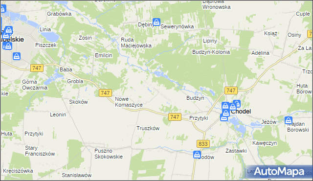 mapa Wólka Komaszycka, Wólka Komaszycka na mapie Targeo