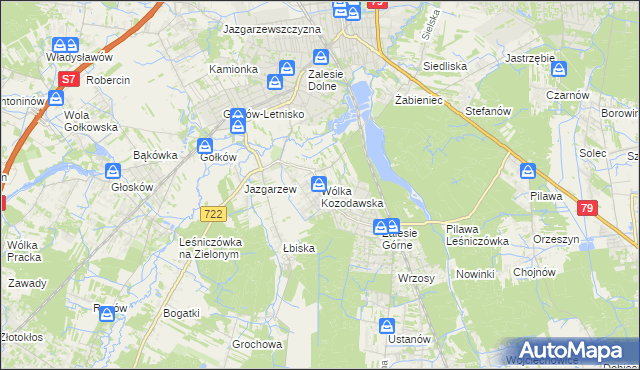 mapa Wólka Kozodawska, Wólka Kozodawska na mapie Targeo