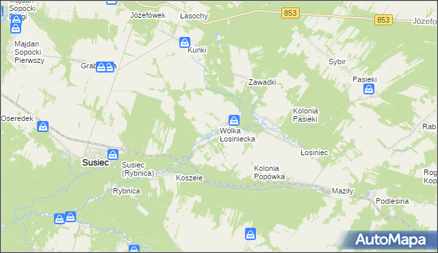 mapa Wólka Łosiniecka, Wólka Łosiniecka na mapie Targeo