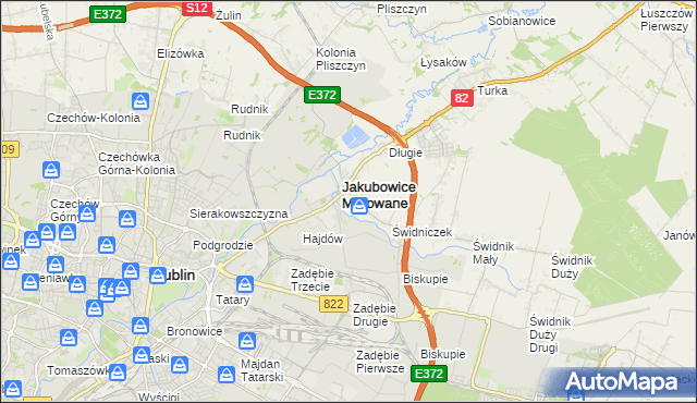 mapa Wólka powiat lubelski, Wólka powiat lubelski na mapie Targeo