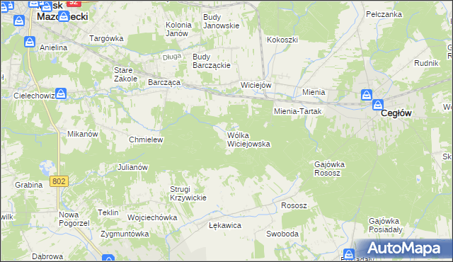 mapa Wólka Wiciejowska, Wólka Wiciejowska na mapie Targeo