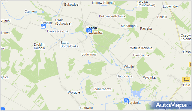 mapa Worgule Osada, Worgule Osada na mapie Targeo