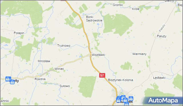 mapa Wozławki, Wozławki na mapie Targeo
