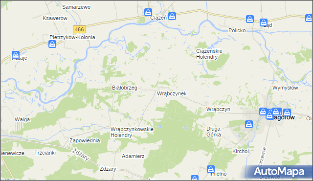 mapa Wrąbczynek, Wrąbczynek na mapie Targeo