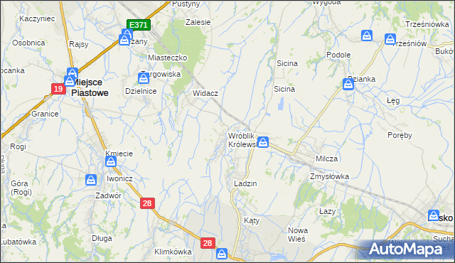 mapa Wróblik Królewski, Wróblik Królewski na mapie Targeo