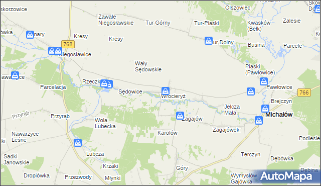 mapa Wrocieryż, Wrocieryż na mapie Targeo
