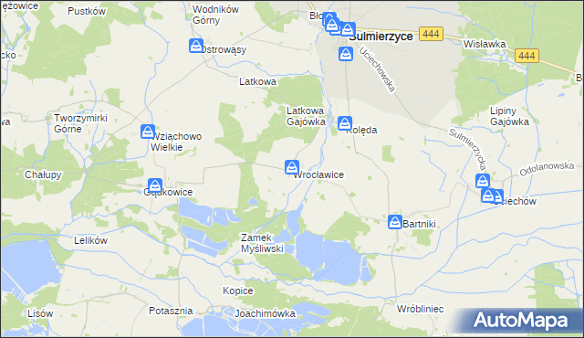 mapa Wrocławice, Wrocławice na mapie Targeo