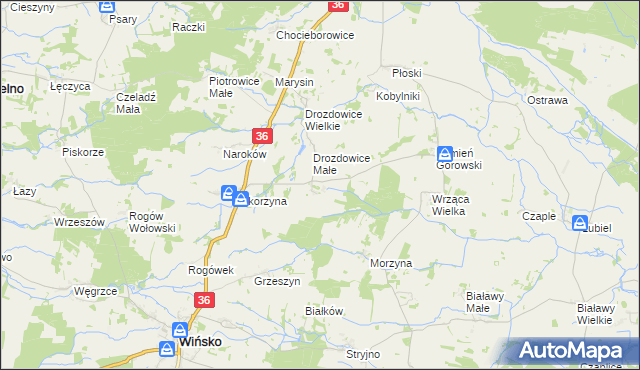 mapa Wrząca Śląska, Wrząca Śląska na mapie Targeo
