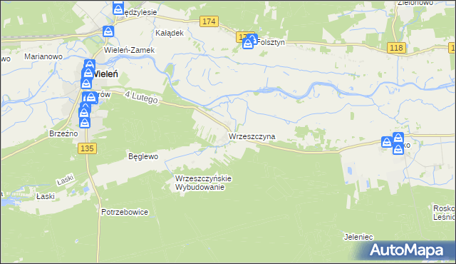 mapa Wrzeszczyna, Wrzeszczyna na mapie Targeo
