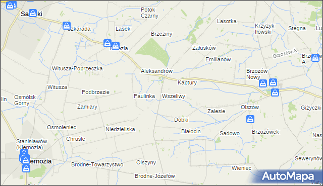 mapa Wszeliwy, Wszeliwy na mapie Targeo