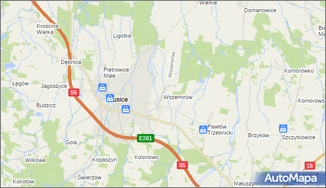 mapa Wszemirów, Wszemirów na mapie Targeo