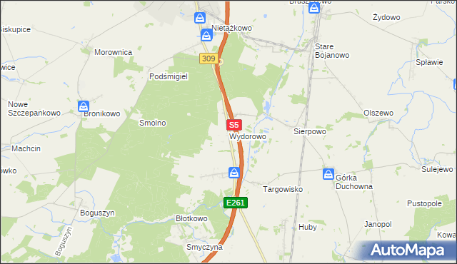 mapa Wydorowo, Wydorowo na mapie Targeo