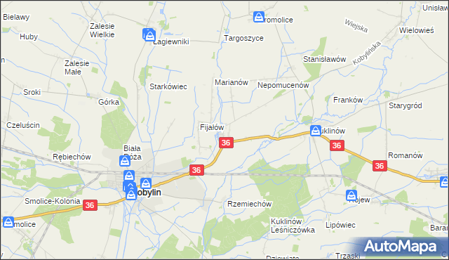 mapa Wyganów gmina Kobylin, Wyganów gmina Kobylin na mapie Targeo