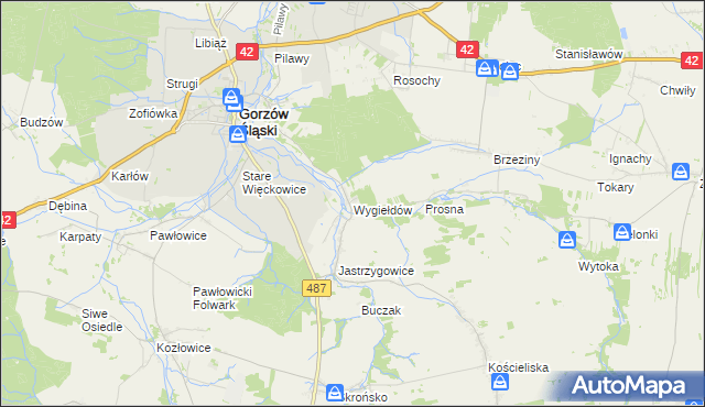 mapa Wygiełdów, Wygiełdów na mapie Targeo