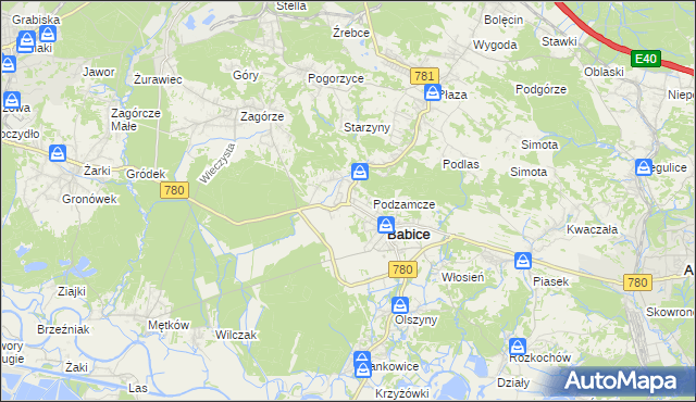 mapa Wygiełzów gmina Babice, Wygiełzów gmina Babice na mapie Targeo