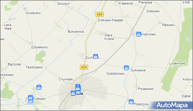 mapa Wymysłowo gmina Krobia, Wymysłowo gmina Krobia na mapie Targeo